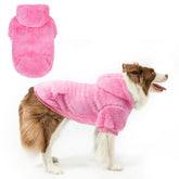 SCENEREAL fleece dog sweater hoodie back view for warm outdoor walks