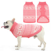 SCENEREAL turtleneck dog sweater close-up showing alpaca pattern for stylish warmth.