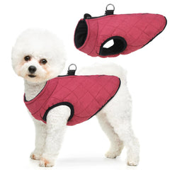 SCENEREAL Winter Dog Vest back view showing warm, windproof protection