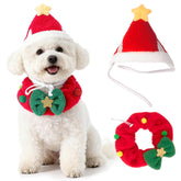 Scheppend dog Christmas outfit with hat and bow for a photo-ready holiday look