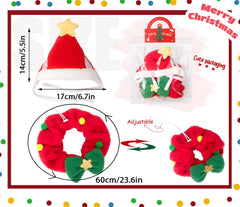 Scheppend dog Santa hat with star for festive charm and pet joy