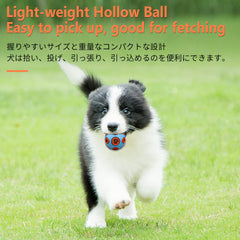 Hollow design of SCHITEC dog ball for easy pickup during play