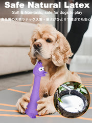 SCHITEC squawker toy in motion attracts dogs to interactive play