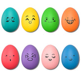 SCHITEC squeaky dog toy ball close-up, colorful and attention-grabbing for fetch and entertainment.