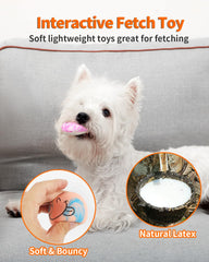 SCHITEC Squeaky Dog Toys soft-latex close-up underscores non-toxic, gentle-teething comfort.