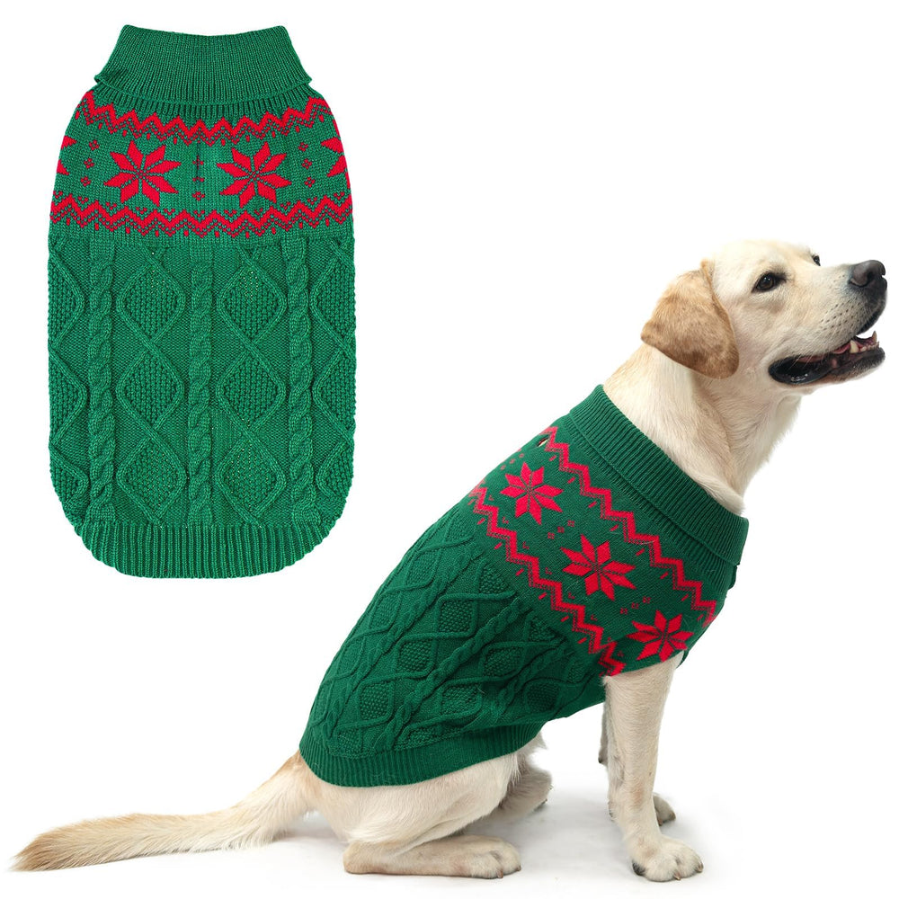 SCIROKKO Warm Winter dog sweater front view keeps dogs cozy on chilly walks.