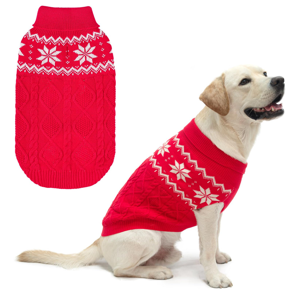 SCIROKKO warm winter dog sweater front view keeps dogs cozy on cold walks.