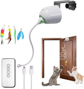 Scsuupoee door-hanging interactive cat toy in action promotes active play for indoor cats