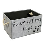 SD SKYDEN storage bin for dog toys in durable bamboo fabric keeps chew toys organized and accessible.