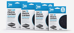 Seachem 55 Matrix Carbon tidal filter packaging demonstrates compact filtration for clearer water.