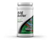 Seachem Acid Buffer bottle close-up promotes stable pH for freshwater tanks.