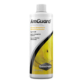 Seachem AmGuard bottle front showing product name and detoxification focus.