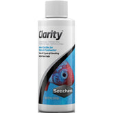 Seachem Clarity bottle pour demonstrates easy dosing for quicker tank clarity.
