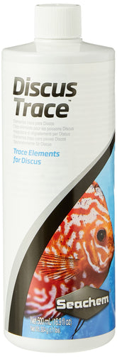 Seachem Discus Trace bottle front for easy trace-element replenishment.