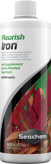 Seachem Flourish Iron bottle front view boosts plant iron for healthier growth