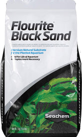Seachem Flourite Black Sand planted aquarium bed with porous clay gravel for natural plant display