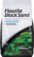 Seachem Flourite Black Sand planted aquarium bed with porous clay gravel for natural plant display
