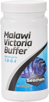 Seachem Malawi/Victoria Buffer 300g packaging shown for reliable water hardness management.