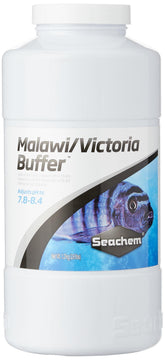 Seachem Malawi/Victoria Buffer bottle close-up stabilizes pH and hardness