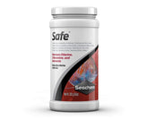 Seachem Safe 1kg bottle closeup showing easy-to-use water conditioner for aquariums