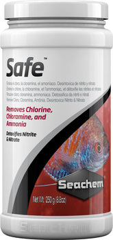Seachem Safe, acondicionador seco, volcado de botella para eliminar cloro y amoníaco