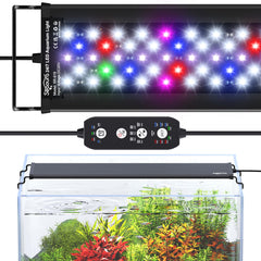 SEAOURA 24/7 cycle LED aquarium light front view ideal for vibrant plant growth in 18-24 inch tanks.