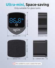 SEAOURA cleaner removes grime from exterior glass surfaces without disturbing the tank.