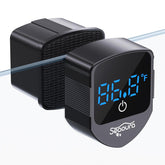 SEAOURA 2-in-1 aquarium cleaner thermometer display shows precise water temperature for glass tanks.