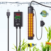SEAOURA aquarium heater front view shows compact 200W unit for stable tank warmth
