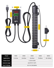 SEAOURA aquarium heater-led-display provides quick current vs set temperature readouts