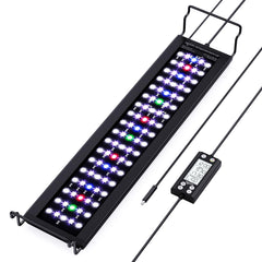 Seaoura Aquarium Light front view with full-spectrum LEDs for vibrant underwater scenes.