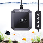 SEAOURA aquarium thermometer in water shows precise temperature readings for healthy fish tanks.