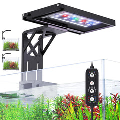 SEAOURA clip-on light on a tank supports lush plant growth and easy setup.