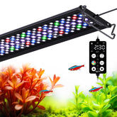 SEAOURA full spectrum light front view, evenly illuminating the tank for vibrant color