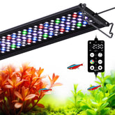 SEAOURA LED aquarium light front view shows sleek design and full-spectrum glow.