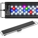 SEAOURA LED aquarium light over a 24-30 inch tank with full-spectrum glow for plant growth