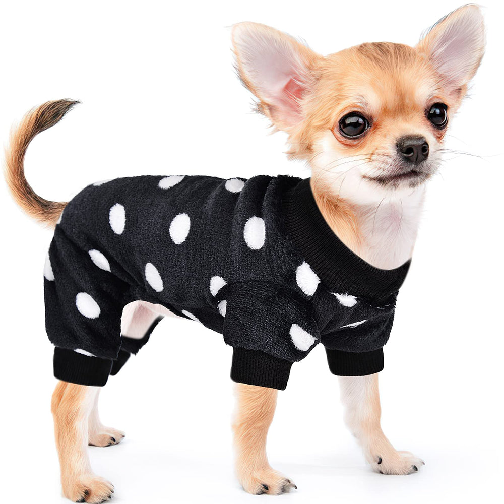 Sebaoyu Chihuahua Pajamas in plaid fleece for warm winter walks.