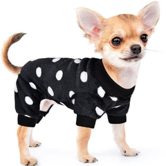 Sebaoyu Chihuahua Pajamas in plaid fleece for warm winter walks.