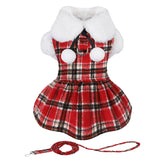 Sebaoyu dog christmas sweater dress red plaid for stylish holiday warmth