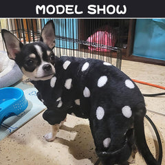 Sebaoyu small dog PJS in beige-black plaid keep pets cozy.