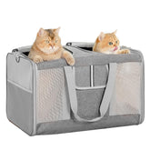 Sedioso extra large cat carrier with two cats inside, offering spacious comfort for long trips.