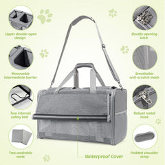 Sedioso oxford fabric build offers durable, weather-ready pet transport.
