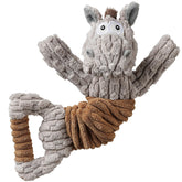 Sedioso squeaky dog toy donkey front view highlights durable tug play
