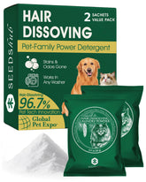 Seedshub Pet Hair Remover powder drum dispense demonstrates easy dosing for clean laundry