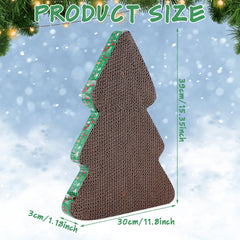 Seematn Christmas tree scratcher side view highlights durable cardboard that protects furniture.