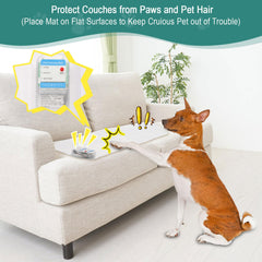 SEERWAY Scat Mat 30x16 on couch protects upholstery and limits access.