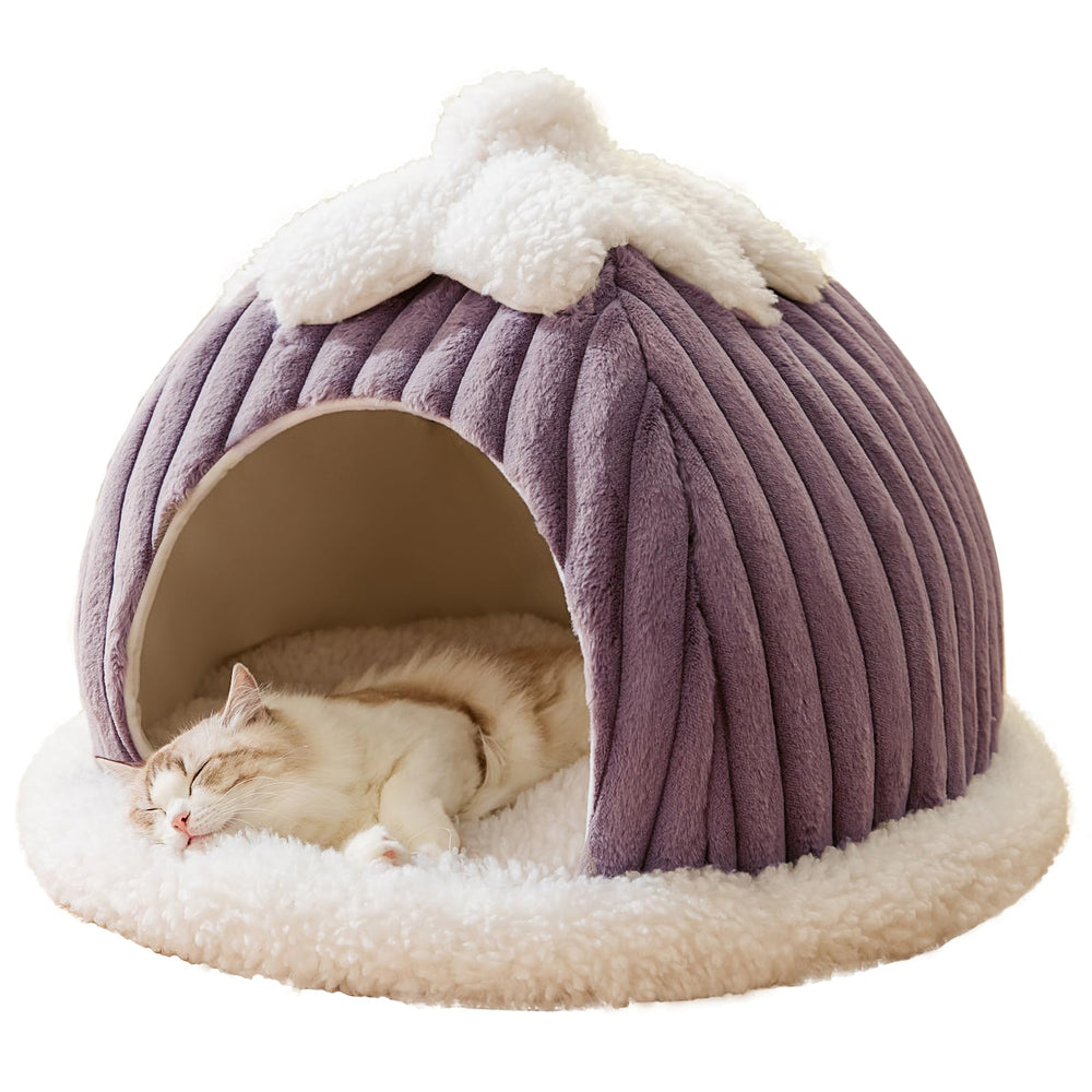 SEIMMIE pumpkin cat den top view shows spacious headroom for naps.