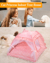 SEIMMIE Cat Princess Bed Tent roomy interior for cats and small dogs.