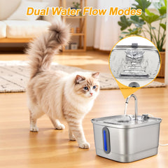 SEIRMEP cat water fountain blue LED indicator shows status at a glance.