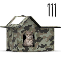 SELBATON Outdoor Cat House front view shows weatherproof shelter for winter outdoor cats